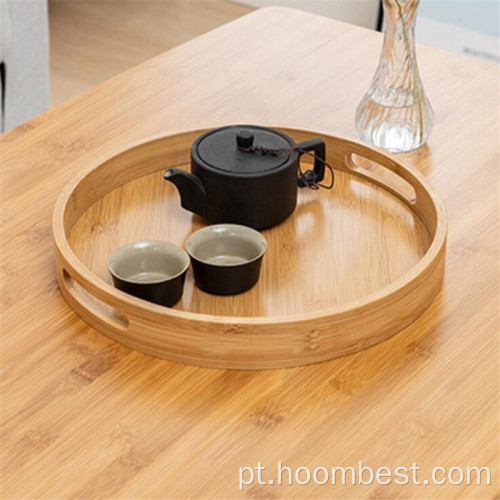 Bandejas decorativas de bambu para mesa de café